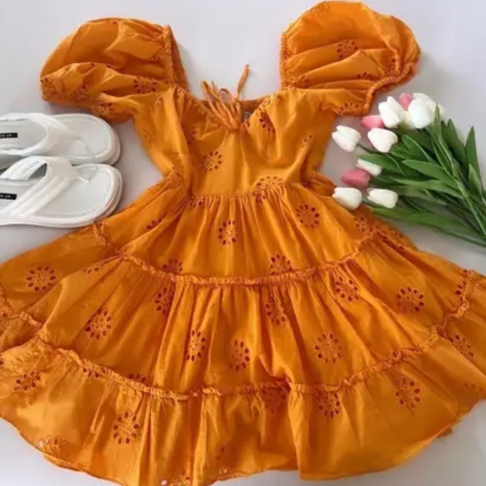 Orange Zara dress